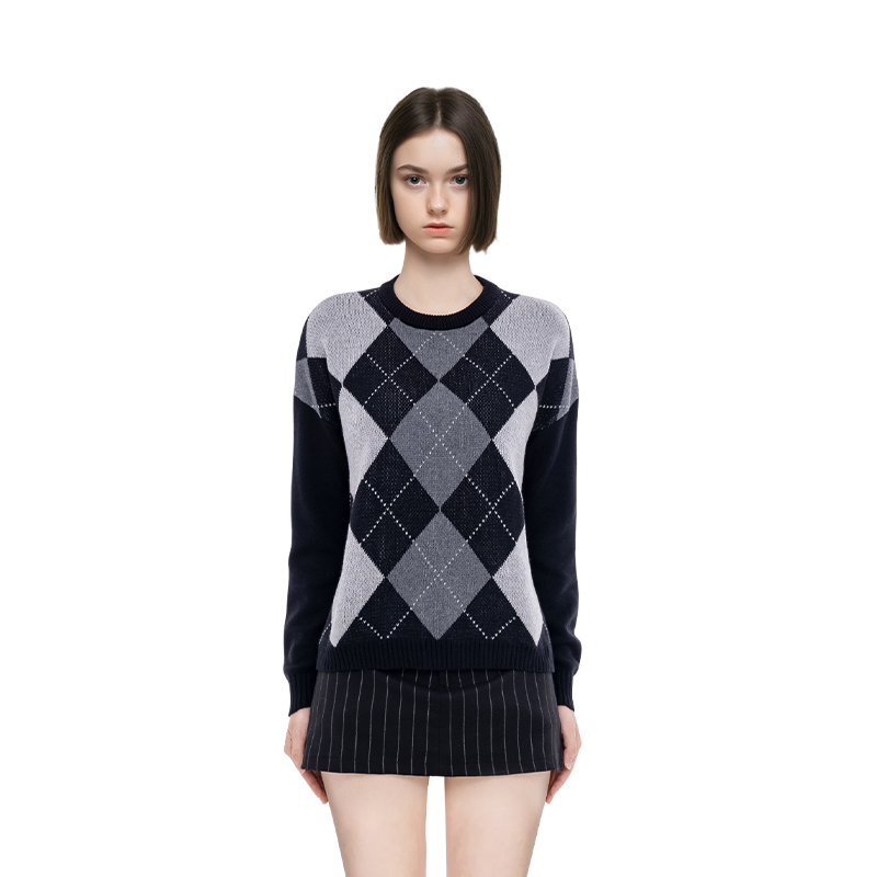 2025毛衣BM学院风圆领