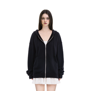 连帽拉链慵懒风宽松百搭卫衣外套 秋冬美式 BM卫衣女2025新款 爆款