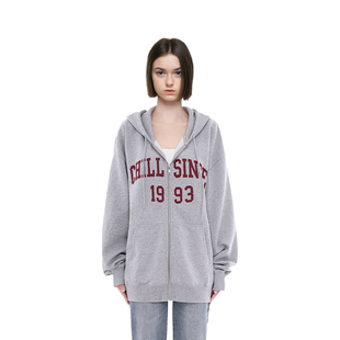 BM卫衣女2025新款 复古宽松oversize卫衣外套 秋冬1993字母刺绣美式