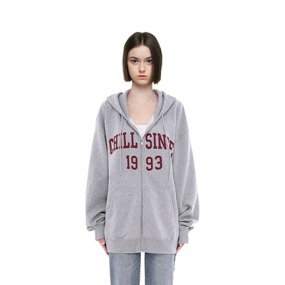 BM卫衣女2026新款秋冬1993字母刺绣美式复古宽松oversize卫衣外套