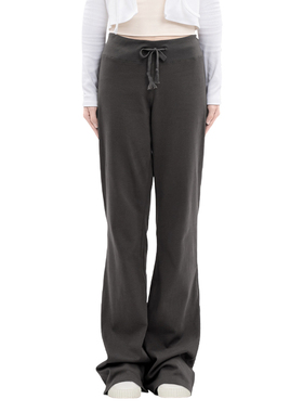 BM长裤女春秋款2025新款抽绳微喇叭休闲裤百搭显瘦慵懒松弛感裤子