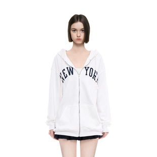 秋冬外套美式 YORK纽约风格 拉链oversize卫衣 NEW BM卫衣女2025新款