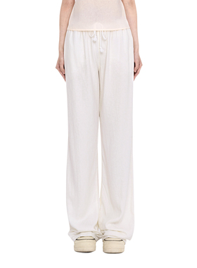 BM拖地裤女2025新款夏季松紧腰白色直筒百搭休闲显瘦慵懒风长裤