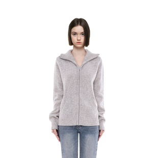 BM毛衣女2025新款 秋冬半高领拉链纯色百搭显瘦慵懒高级感毛衣外套