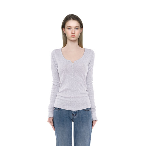 BM长袖女2025新款早秋纯色圆领修身显瘦百搭高级感t恤内搭打底衫