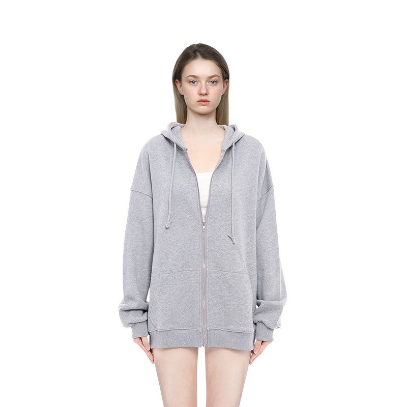 BM卫衣女2025新款爆款秋冬纯灰色连帽美式高街宽松oversize卫衣