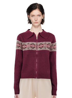 BM毛衣女冬季2025新款红色毛衣polo领上衣圣诞节穿搭显瘦开衫毛衣