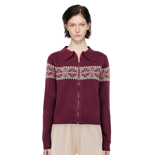 毛衣 红色毛衣polo领上衣圣诞节穿搭显瘦开衫 BM毛衣女冬季 2025新款