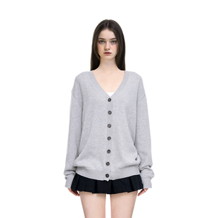 BM上衣针织开衫 女外套慵懒风宽松外搭BM官方旗舰店 外套2025新款