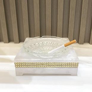 潮流酒店办公室烟缸摆件 轻奢家用客厅带盖大号烟灰缸北欧创意个性