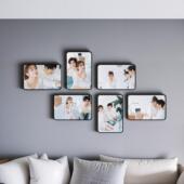 免打孔相框照片墙装 饰定制创意展示墙全家福结婚照高级组合相框墙
