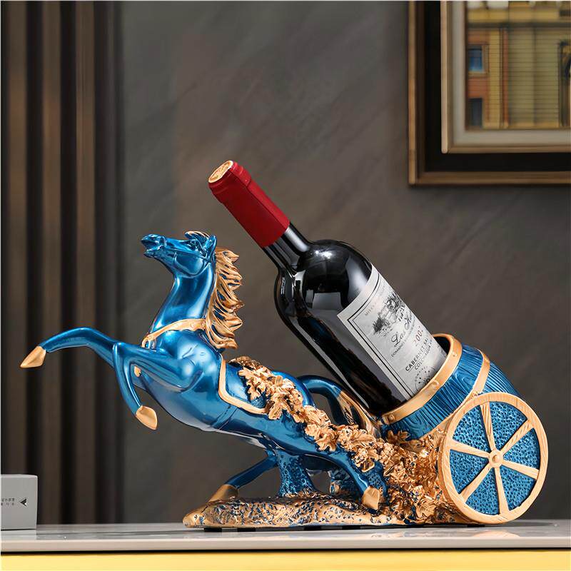 轻奢高档创意客厅玄关家用斜放葡萄酒架子酒柜装饰品马红酒架摆件