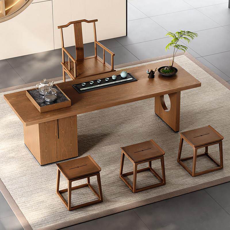 实木茶桌椅组合新中式茶台办公室茶几家用茶具套装一体禅意泡茶台