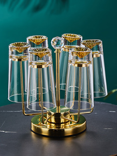 富士山玻璃杯家用套装耐高温杯子茶杯客厅待客水杯威士忌杯高级感