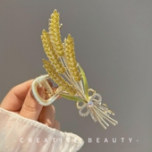 2025新款 金属麦穗发夹高级感女后脑勺鲨鱼夹盘发抓夹优雅发卡头饰