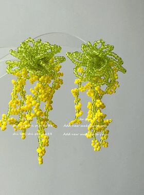 去看油菜花黄色花海耳钉女明媚