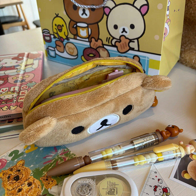 轻松熊笔袋高颜值ins风大容量小众不撞款铅笔盒可爱文具袋高中生