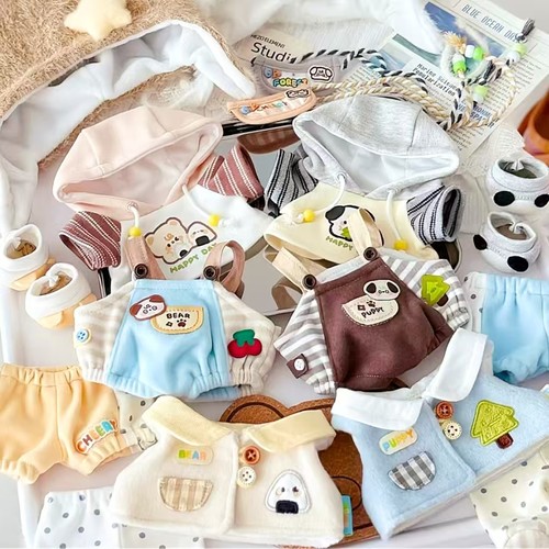 棉花娃娃女20cm娃衣冬装男款可爱