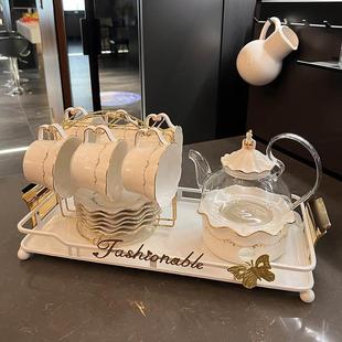 下午茶茶具套装 启派轻奢英式 玻璃煮花茶水果茶茶杯花茶壶蜡烛加热