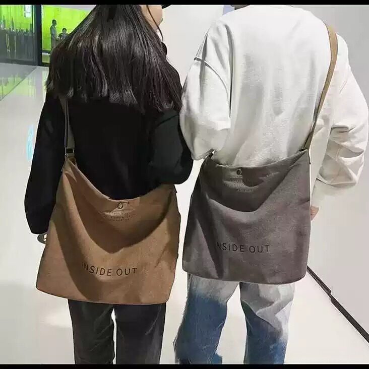 帆布托特包男大容量斜挎手提袋