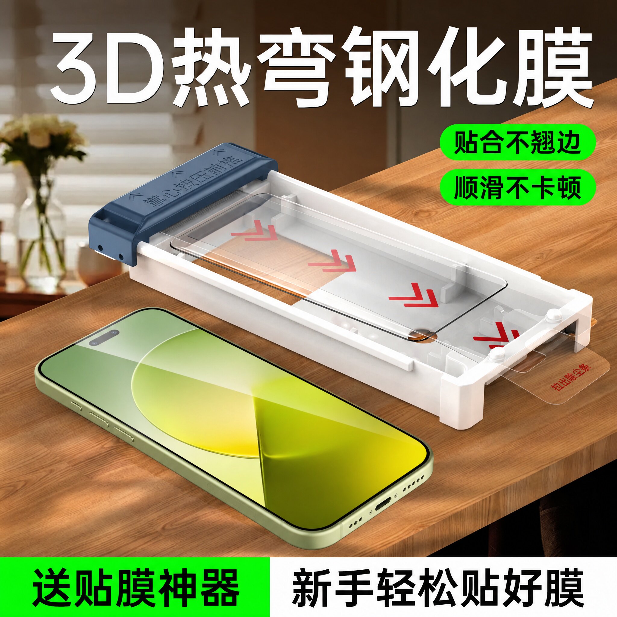超滑手感高清透亮秒贴无尘