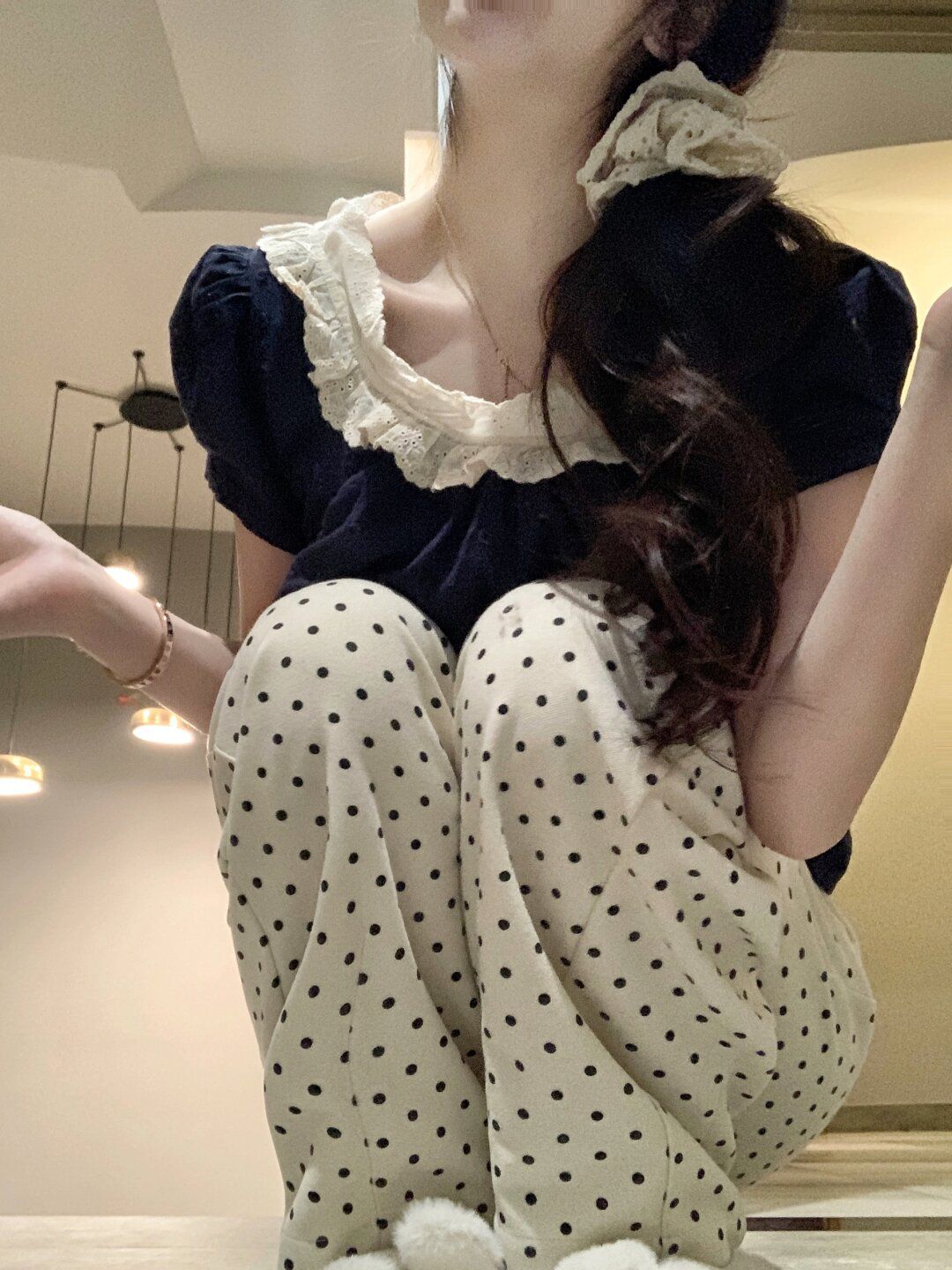 法式泡泡袖短袖上衣女夏设计感钩花蕾丝衬衣小众高级花边衬衫独特