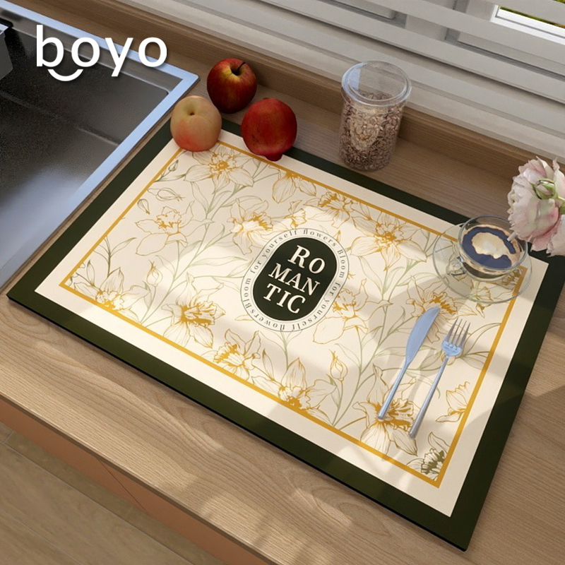 咖啡机垫防滑厨房水龙头沥水垫防溅水水槽洗碗垫硅藻泥台面吸水垫