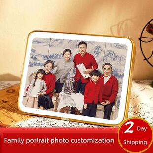 新款全家福个性照片定制水晶相框摆台冲印制作亲子装饰画礼物摆件