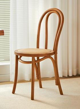 中古藤编thonet椅子复古实木家用简约索耐特椅靠背椅北欧桑纳餐椅