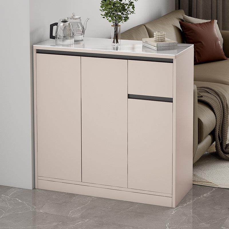 沙发边柜侧边柜轻奢岩板实木边几多功能家用收纳柜加高茶桌小隔断