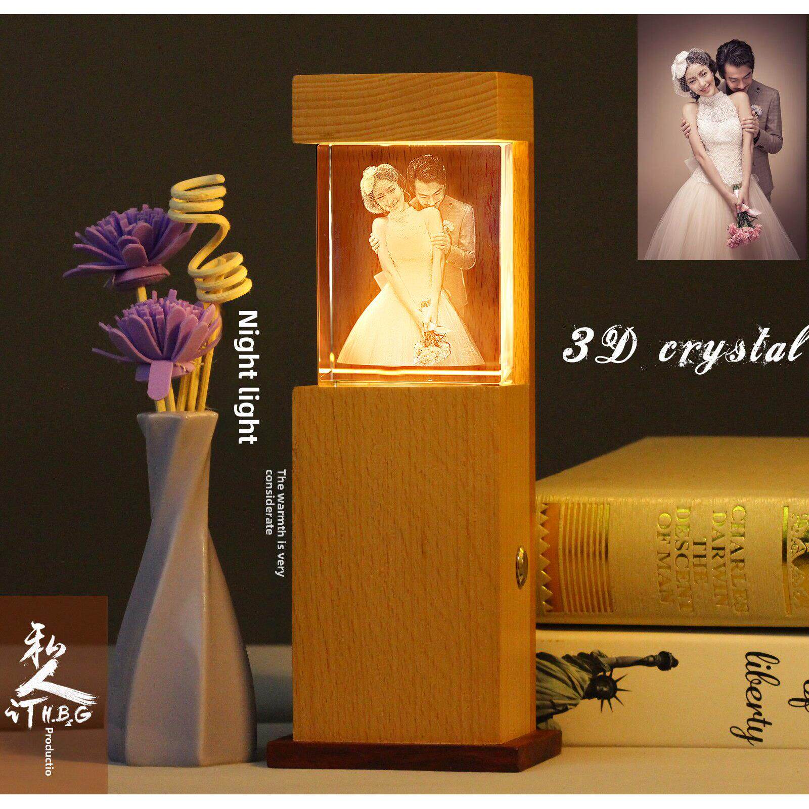 情人节闺蜜结婚礼物高档实用照片礼品定制卧室床头创意摆件小夜灯