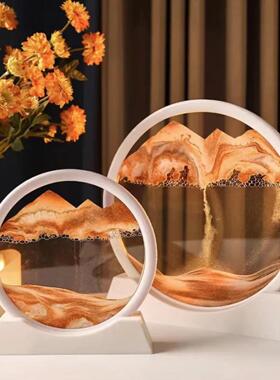 创意流沙画摆件家居饰品沙漏办公室桌面酒柜轻奢高档摆件