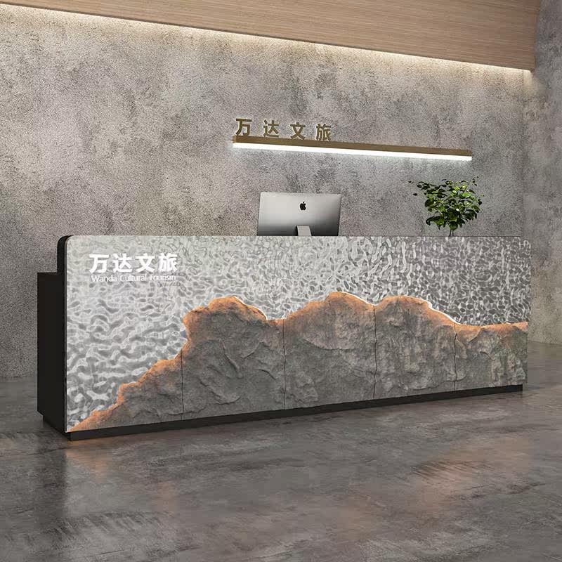 复古不锈钢收银台健身房艺术公司前台工业风吧台音乐餐厅接待台