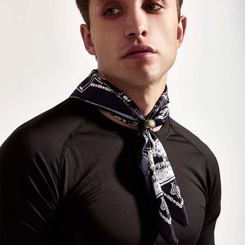 腰果花方巾男复古哈雷机车面罩防晒冰丝摩托车骑行面巾嘻哈头巾女