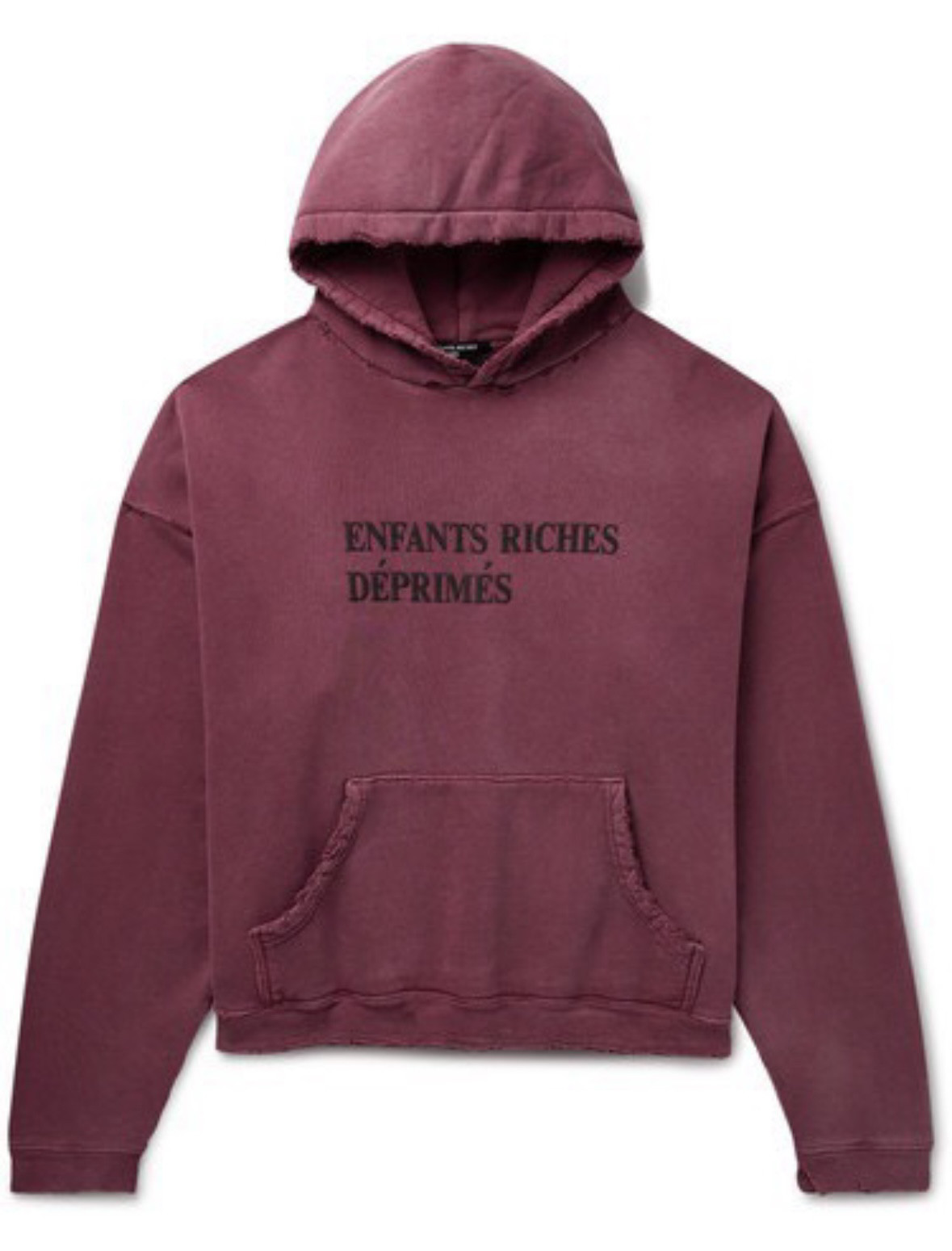 thumbnail for [Loren same] erd melancholic rich second generation 23fw burgundy sweatshirt slogan wormhole destruction boxy hoodie