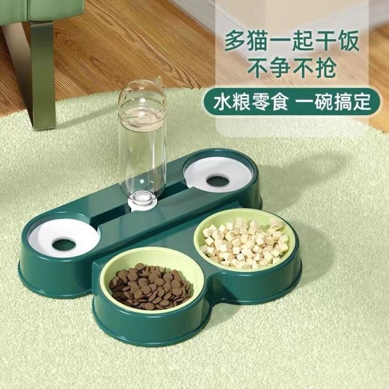 猫咪狗狗双碗自动宠物碗饮水喂食器器猫盆狗碗猫碗猫猫用品饮水机