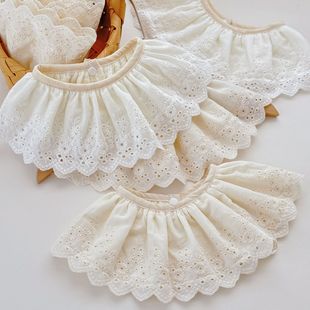 INS款婴幼儿蕾丝花边喂奶巾韩风360造型纱布围嘴女宝宝装饰口水巾