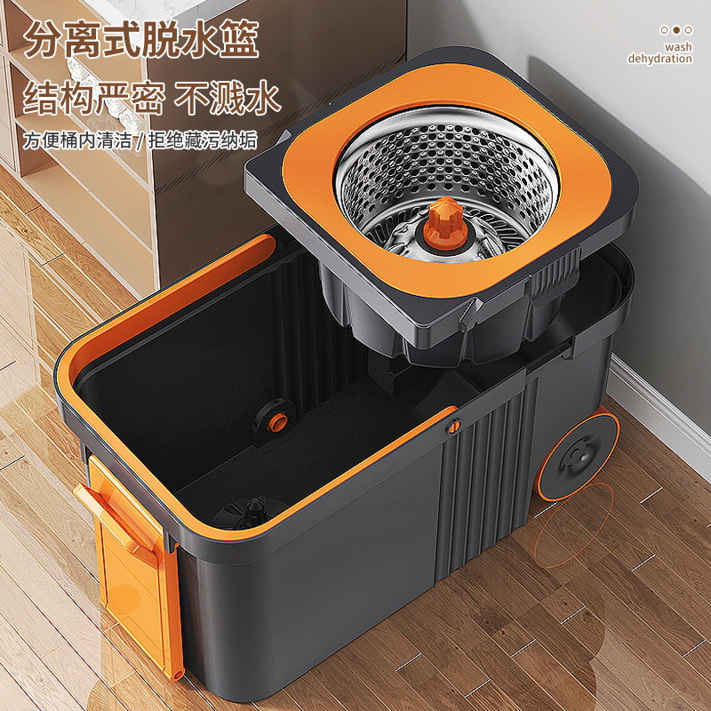 旋转拖把家用免手洗一拖净墩布桶2024新款拖地自动甩干拖布