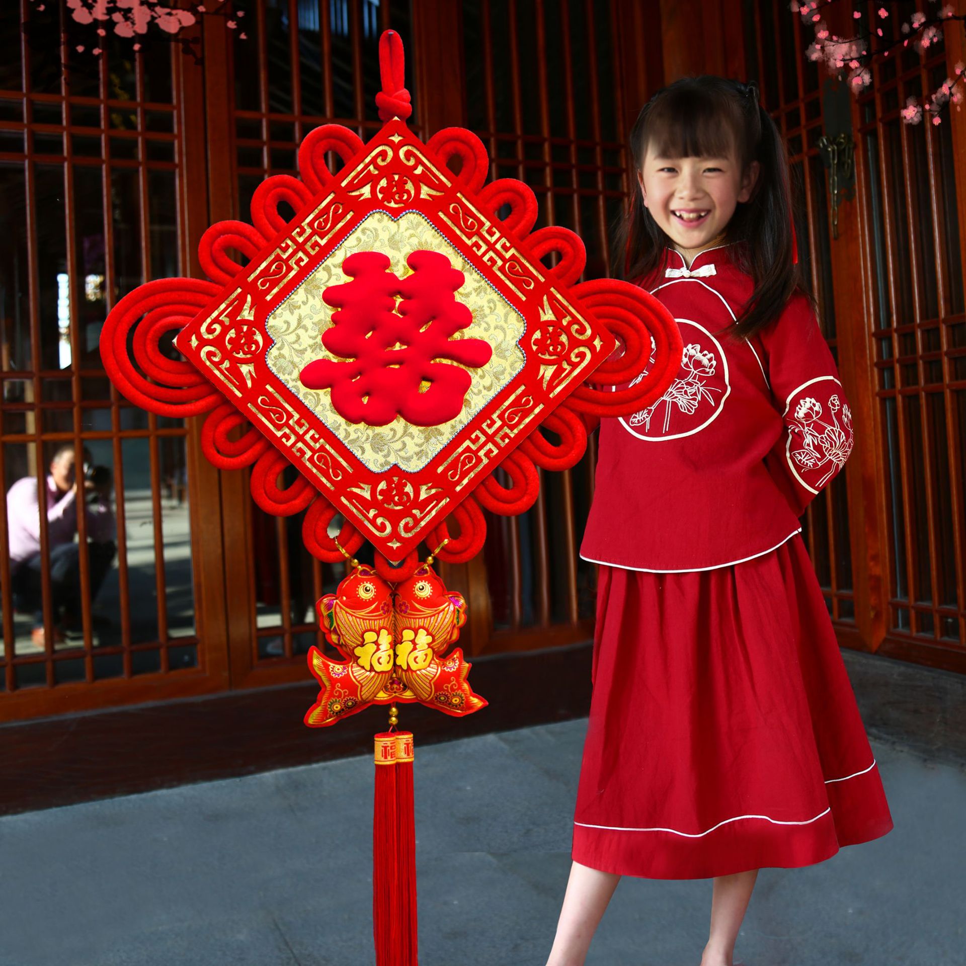 中国结挂件大号福字喜字双面客厅玄关春节喜庆乔迁新居挂饰直销