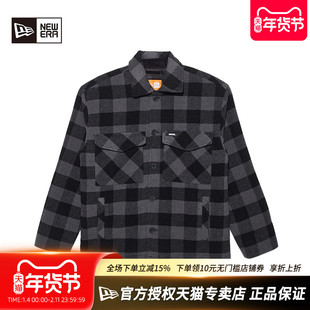 NewEra纽亦华秋冬男女款格子加厚保暖夹棉衬衫棉服外套13338554
