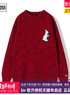 New Era纽亦华秋冬男女红色内搭保暖圆领套头毛衣针织衫13488869