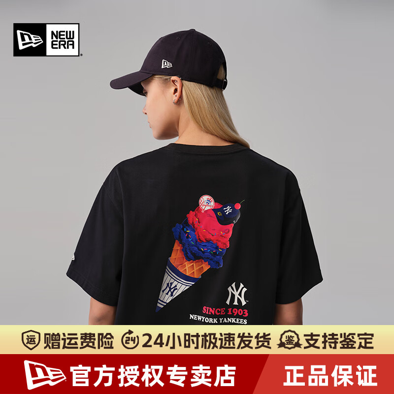 纽亦华MLB透气印花潮圆领短袖T恤