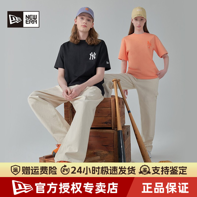 NEWERA男女夏上衣潮印花短袖t恤