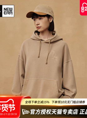 New Era纽亦华MLB秋冬男女情侣款加厚毛圈里保暖NY连帽套头卫衣