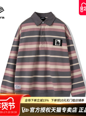 NewEra纽亦华MLB男女款棉质透气条纹潮休闲长袖T恤POLO衫13350879