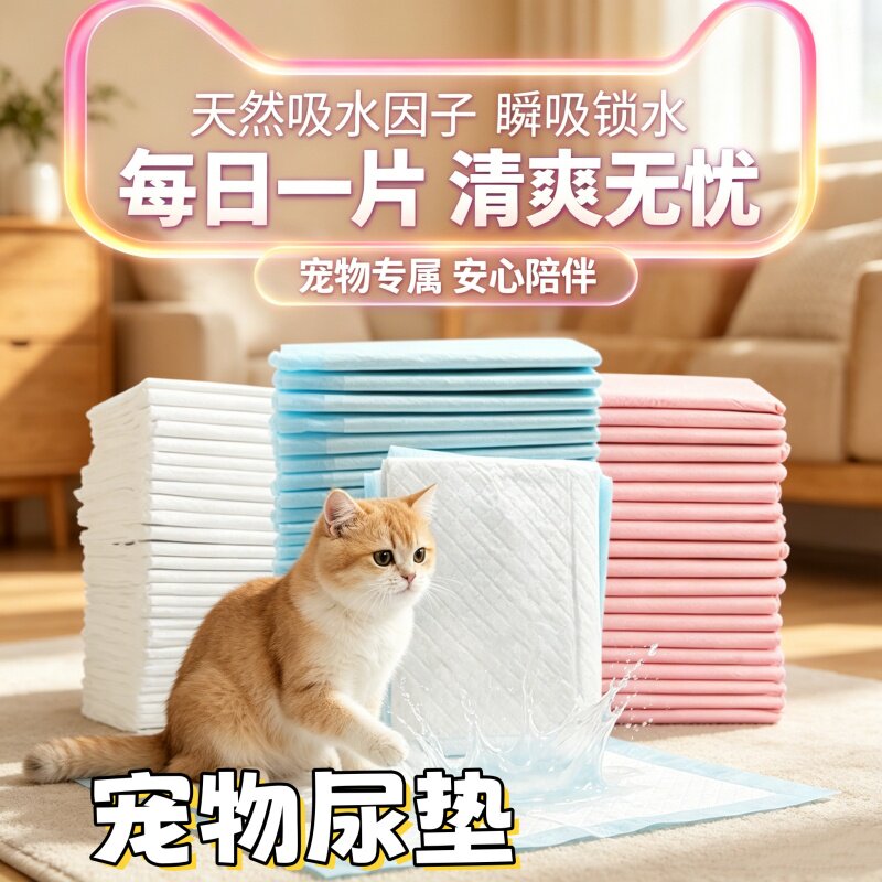 加厚除臭吸水宠物尿片狗尿垫屎布泰迪尿不湿猫狗通用大小号装包邮