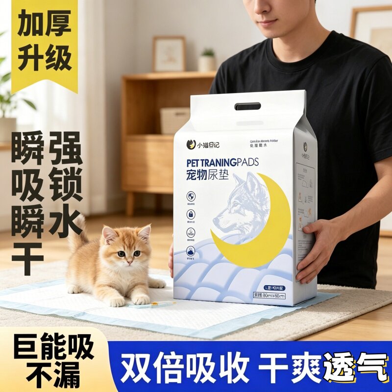 小猫日记加厚除臭纸尿垫狗狗隔尿垫尿布尿片吸水垫尿不湿宠物用品