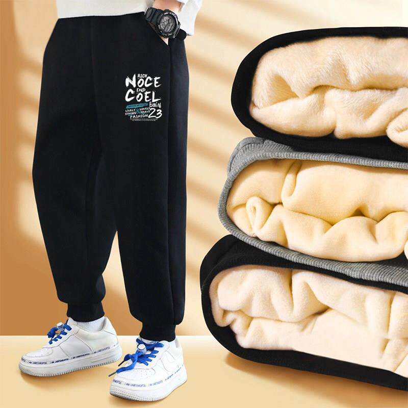 胖童装男童加绒裤子冬季加肥加大12-15岁男孩大童宽松长裤运动裤8