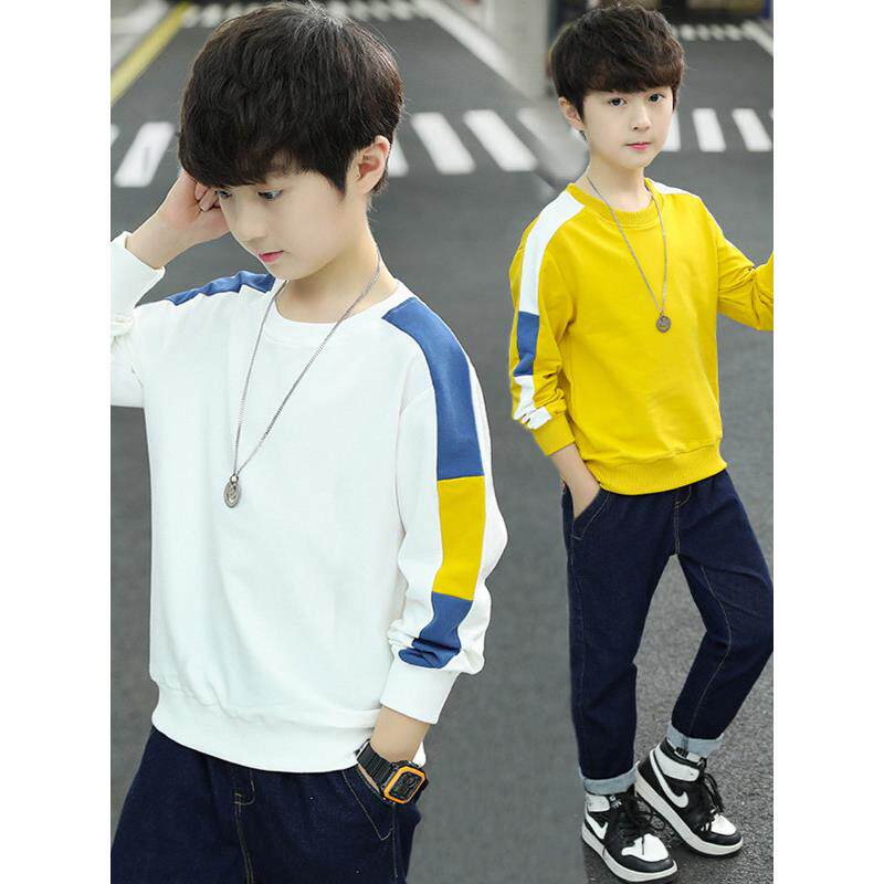 男童春秋卫衣薄款儿童纯棉长袖T恤中大童韩版打底衫男孩洋气上衣