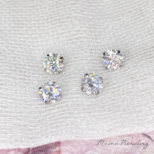 沫沫穿刺 巨闪5mm莫桑钻耳钉F136钛合金耳骨钉爆闪耳蜗钉养耳防敏